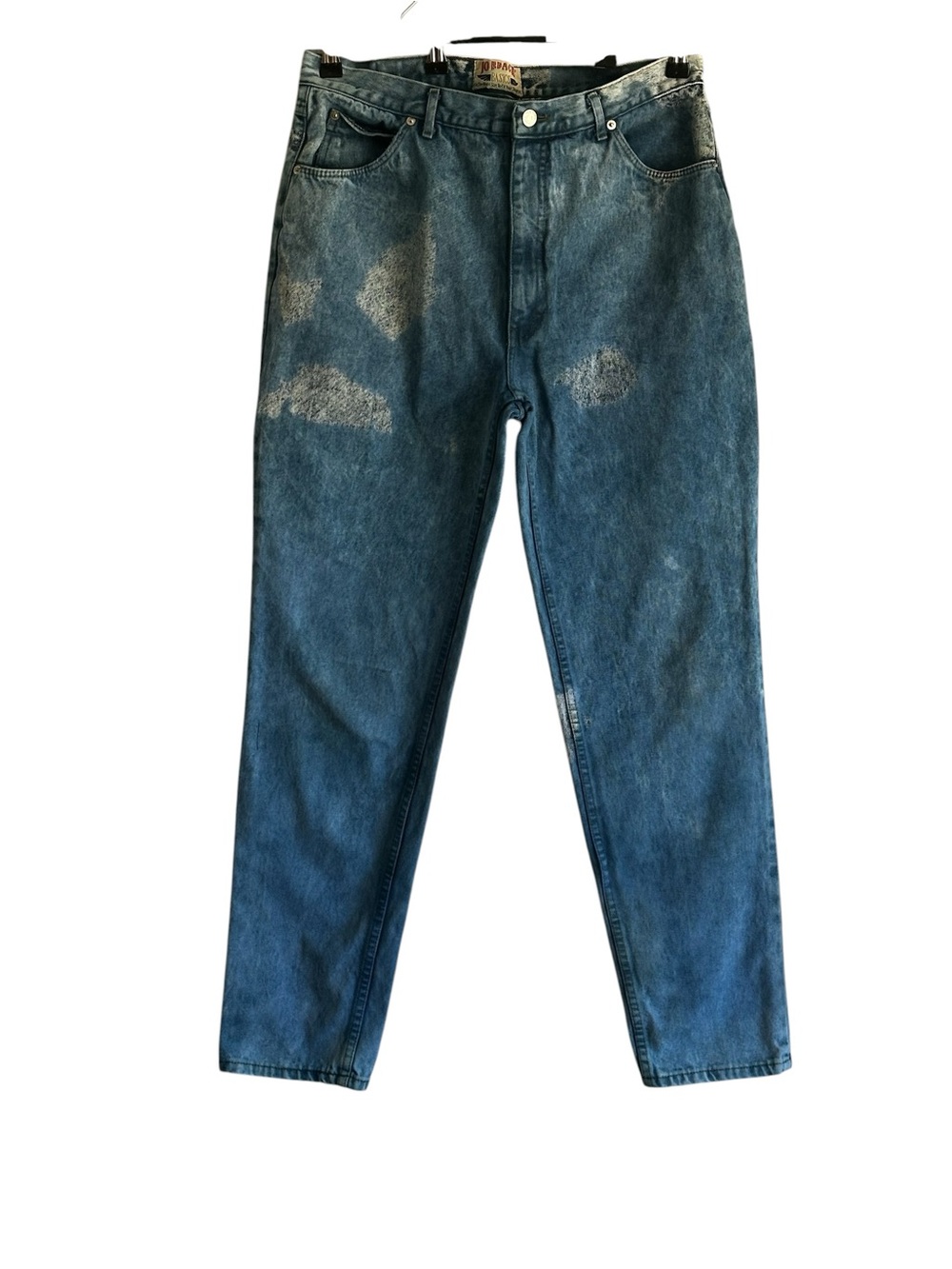Vintage JORDACHE Basics USA Made Distressed Light Wash Tapered Bleached